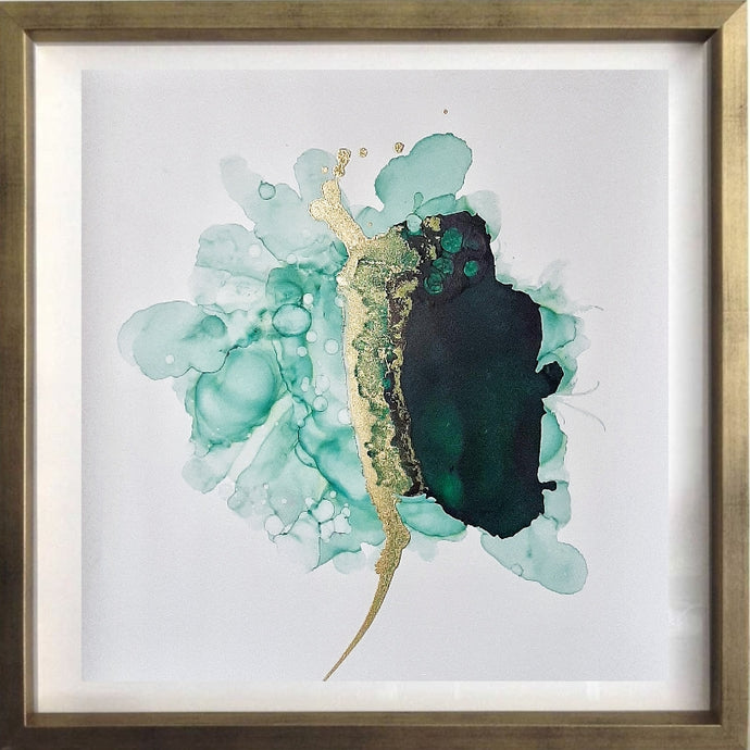 Cuadro Flor verde 40x40