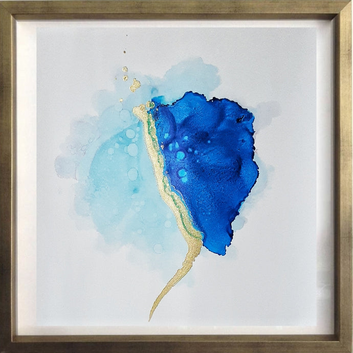Cuadro Flor azul 40x40